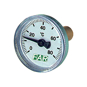 Термометр биметаллический, Ø40 мм 0-80°С  (поставляется с монтажной гильзой)